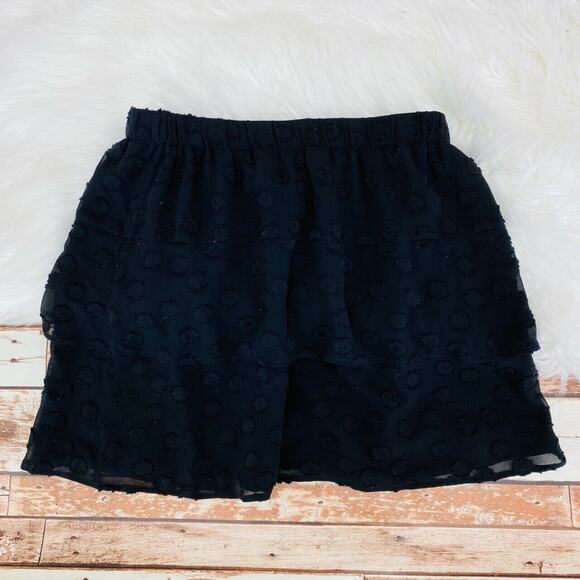 Ann Taylor LOFT Women's Bi-Layer Chiffon Overlay Polka Dot Skirt Sz Petite SM SP - Picture 2 of 5